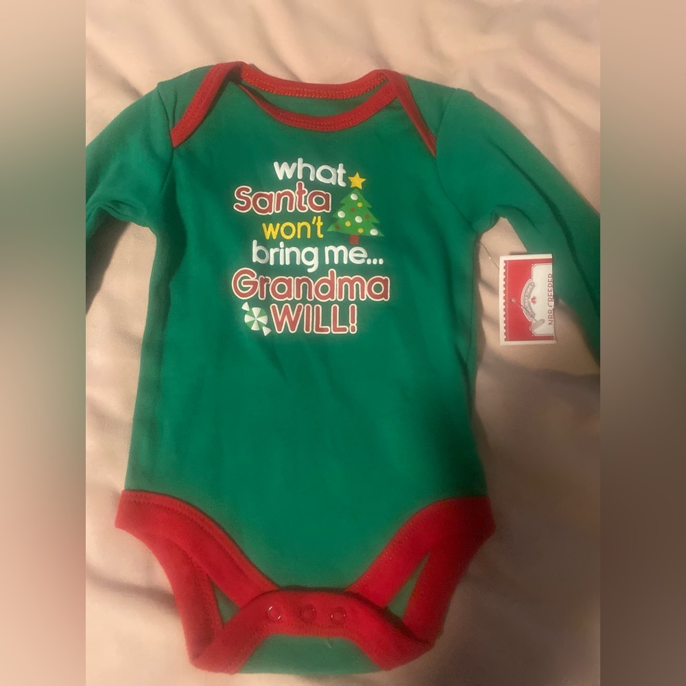 NWT Set of two unisex baby Christmas onesies in size 0-3 months